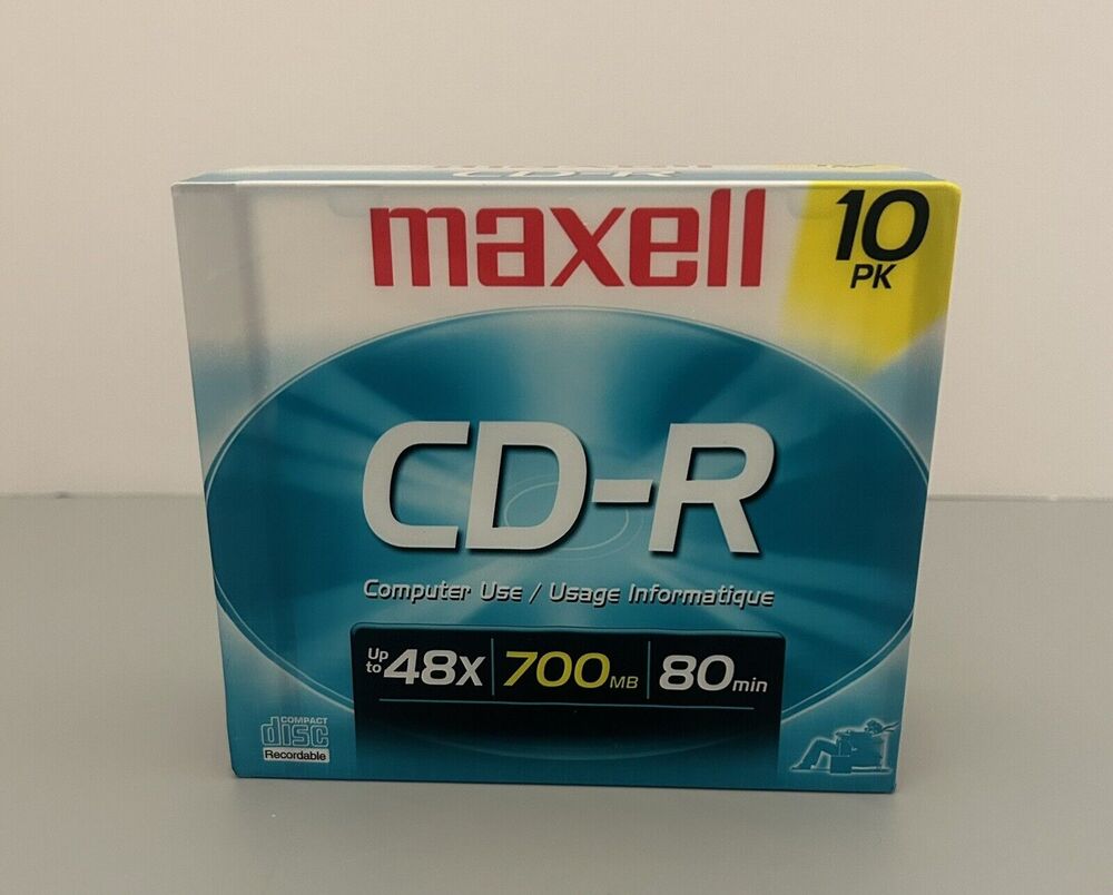 Maxell CD-R 10 Pack 48 x 700MB 80 Minute Blank Recordable Media Discs NEW SEALED